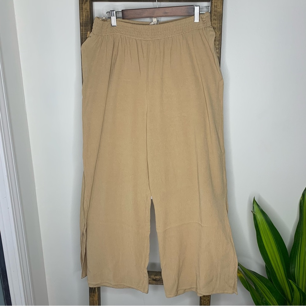 Salty Lemon Beige Loose Fit Pants